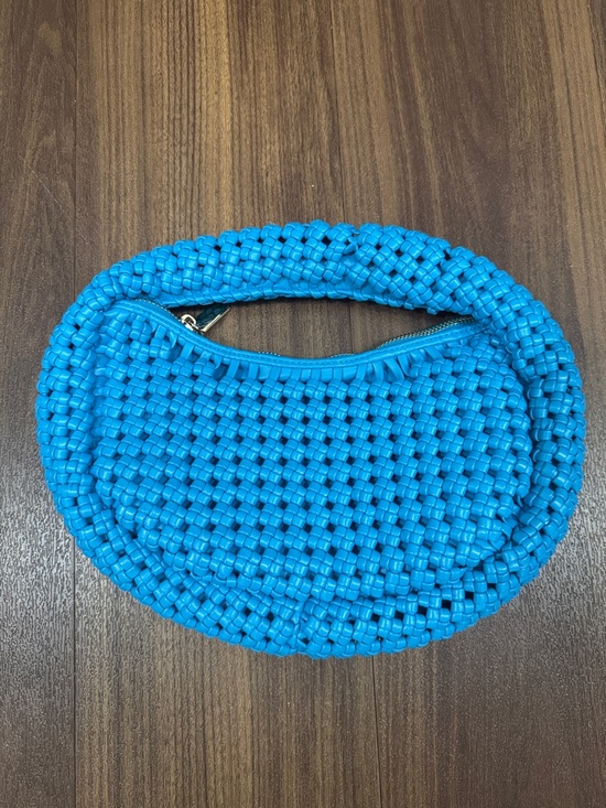 Sincerly Jules Woven Turquoise Shoulder Bag